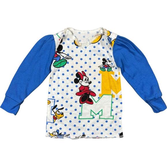 Disney Mickey Minnie 90’s Vintage Polka Dot Long Sleeve - Picture 1 of 3